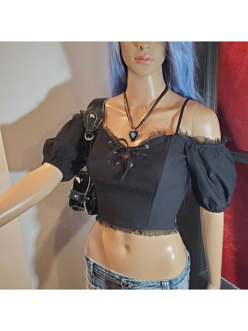 F21 Open Shoulder Corset Top